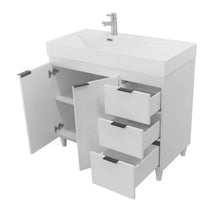Load image into Gallery viewer, 39 in. Single Sink Vanity in White with White Composite Granite Top - G3918-WH-SW