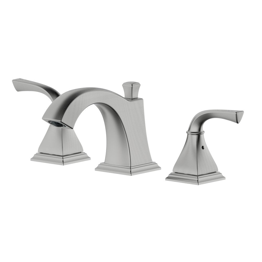 Kaden Double Handle Brushed Nickel Widespread Bathroom Faucet with Drain Assembly with Overflow - S8228-8-BN-W
