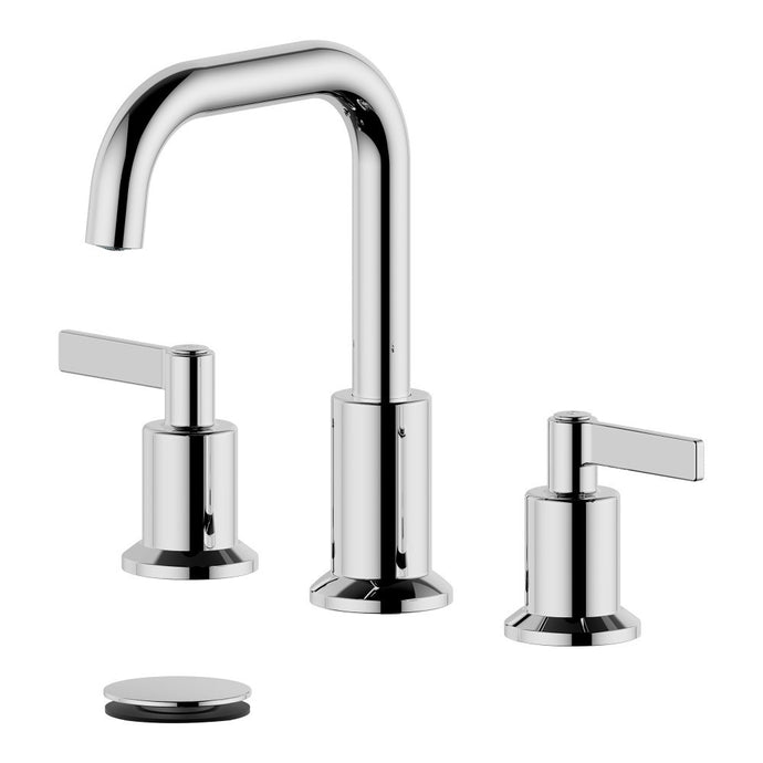 Kadoma Double Handle Polished Chrome Widespread Bathroom Faucet with Drain Assembly without Overflow - S8288-8-PC-W