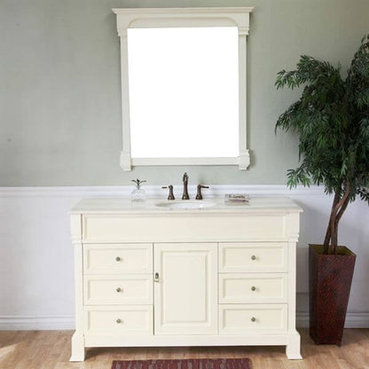 50 in Single sink vanity-wood-cream white - 205050-CR