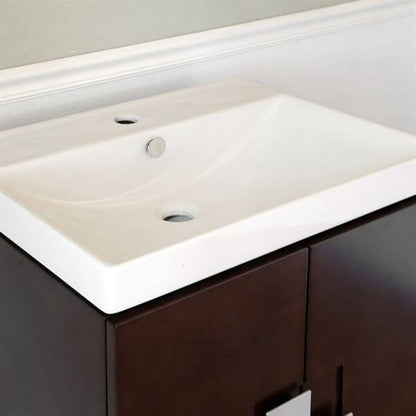 25 in Single sink vanity-Wood-walnut - 804366-W