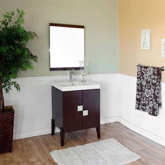 25 in Single sink vanity-Wood-walnut - 804366-W