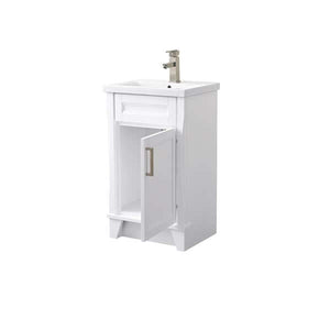 20 in. Single Sink Vanity in White Finish with White Ceramic Sink Top - 400700-20-WH-CE