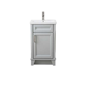 20 in. Single Sink Vanity in Light Gray Finish with White Ceramic Sink Top - 400700-20-LG-CE