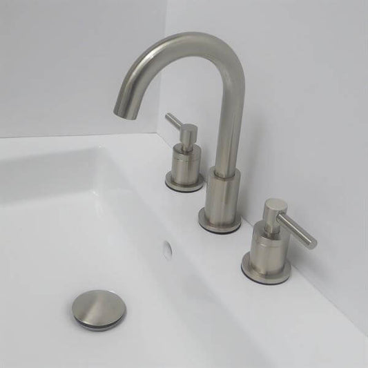 Faenza Double Handle Brush Nickel Widespread Bathroom Faucet with Drain Assembly - 2214-BN