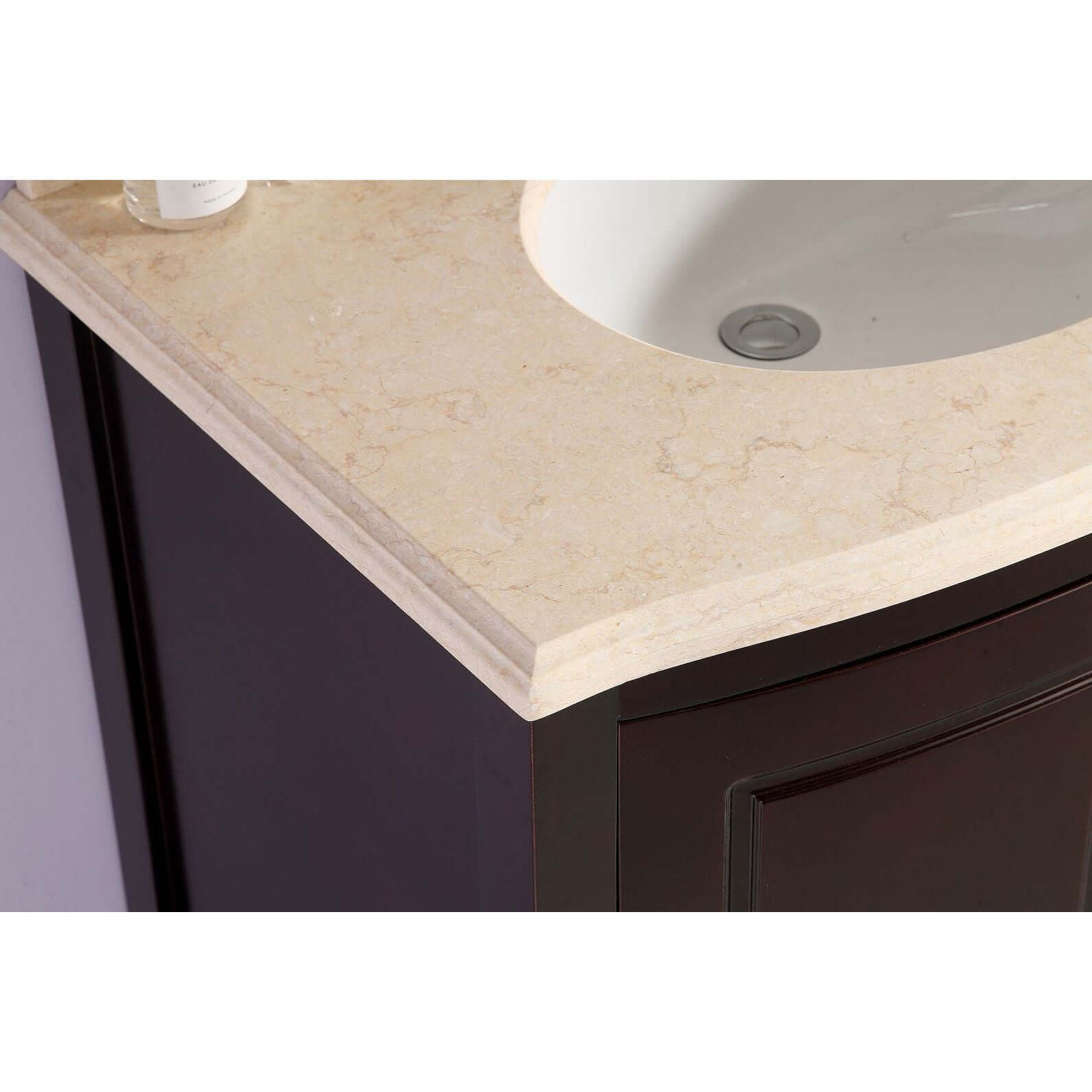 Estella 32" Brown Bathroom Vanity with Jerusalem Gold Marble Countertop - 3130709-32B-JG