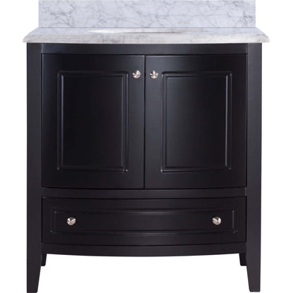 Estella 32" Espresso Bathroom Vanity with White Carrara Marble Countertop - 3130709-32E-WC