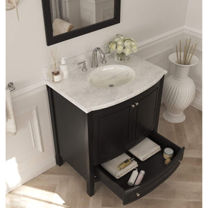 Estella 32" Espresso Bathroom Vanity with White Carrara Marble Countertop - 3130709-32E-WC