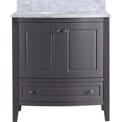 Estella 32" Grey Bathroom Vanity with White Carrara Marble Countertop - 3130709-32G-WC