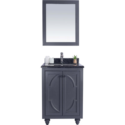 Odyssey 24" Maple Grey Bathroom Vanity with Black Wood Marble Countertop - 313613-24G-BW