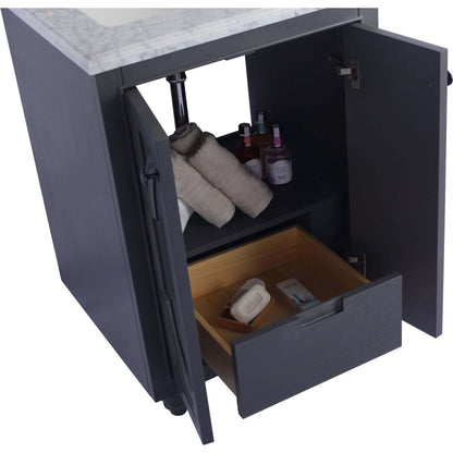 Odyssey 24" Maple Grey Bathroom Vanity with Black Wood Marble Countertop - 313613-24G-BW