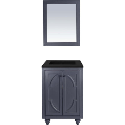 Odyssey 24" Maple Grey Bathroom Vanity with Matte Black VIVA Stone Solid Surface Countertop - 313613-24G-MB