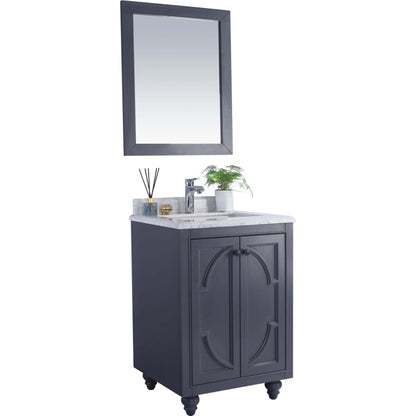 Odyssey 24" Maple Grey Bathroom Vanity with White Carrara Marble Countertop - 313613-24G-WC