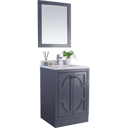 Odyssey 24" Maple Grey Bathroom Vanity with White Carrara Marble Countertop - 313613-24G-WC