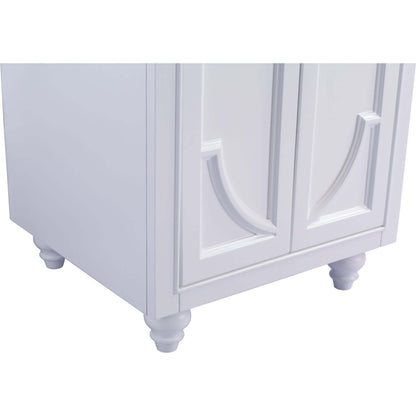 Odyssey 24" White Bathroom Vanity with White Carrara Marble Countertop - 313613-24W-WC