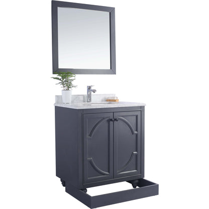 Odyssey 30" Maple Grey Bathroom Vanity with Matte Black VIVA Stone Solid Surface Countertop - 313613-30G-MB