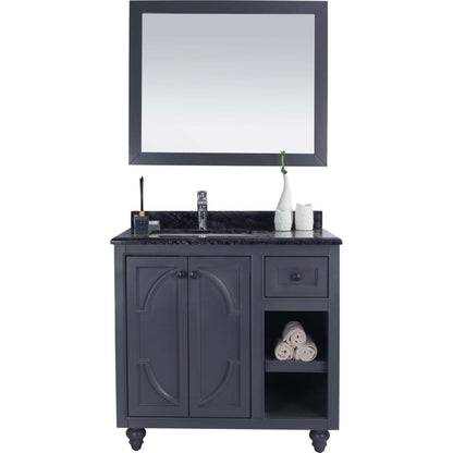 Odyssey 36" Maple Grey Bathroom Vanity with Black Wood Marble Countertop - 313613-36G-BW