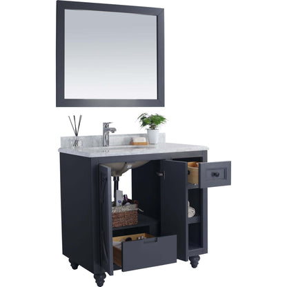 Odyssey 36" Maple Grey Bathroom Vanity with White Carrara Marble Countertop - 313613-36G-WC