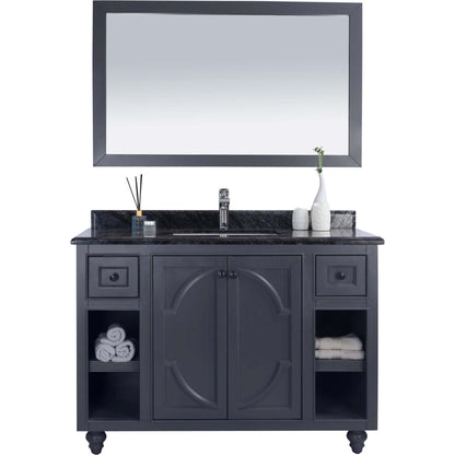 Odyssey 48" Maple Grey Bathroom Vanity with Black Wood Marble Countertop - 313613-48G-BW