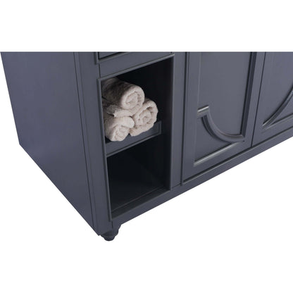 Odyssey 48" Maple Grey Bathroom Vanity with Matte Black VIVA Stone Solid Surface Countertop - 313613-48G-MB