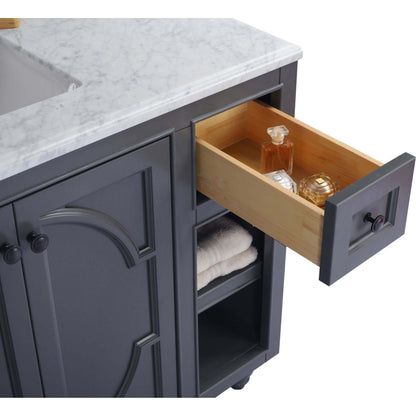 Odyssey 48" Maple Grey Bathroom Vanity with Matte Black VIVA Stone Solid Surface Countertop - 313613-48G-MB