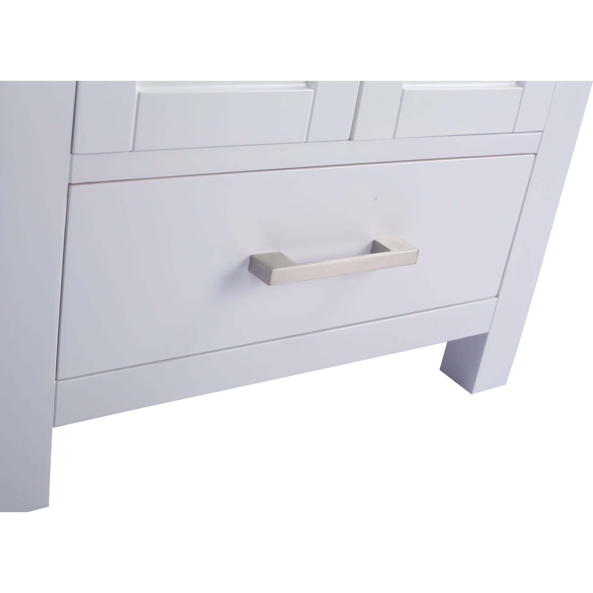 Wilson 24" White Bathroom Vanity with Matte Black VIVA Stone Solid Surface Countertop - 313ANG-24W-MB