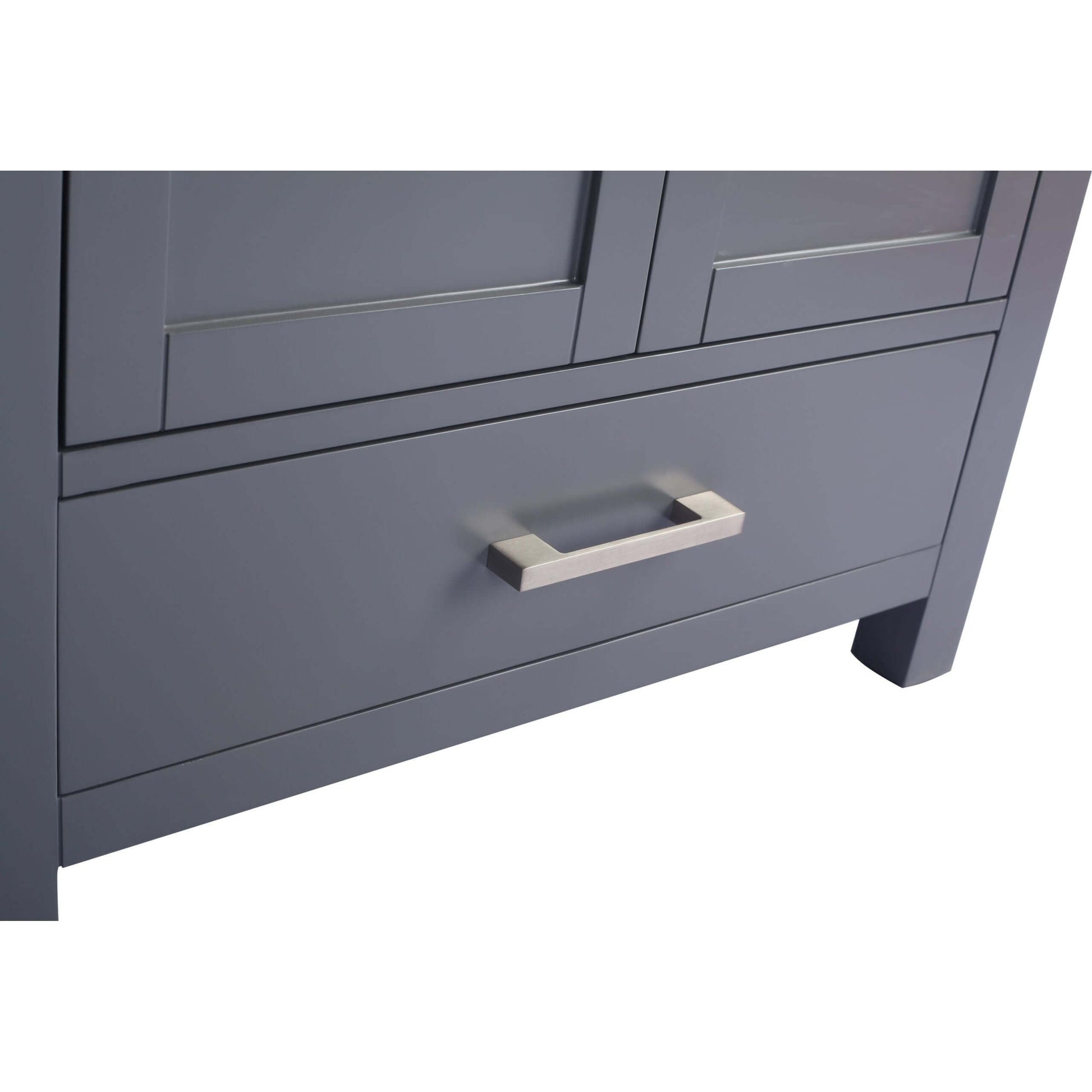 Wilson 30" Grey Bathroom Vanity with Matte White VIVA Stone Solid Surface Countertop - 313ANG-30G-MW