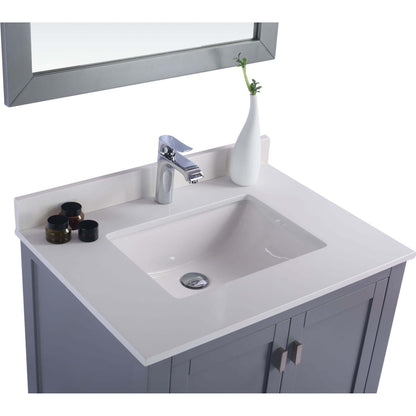 Wilson 30" Grey Bathroom Vanity with White Quartz Countertop - 313ANG-30G-WQ