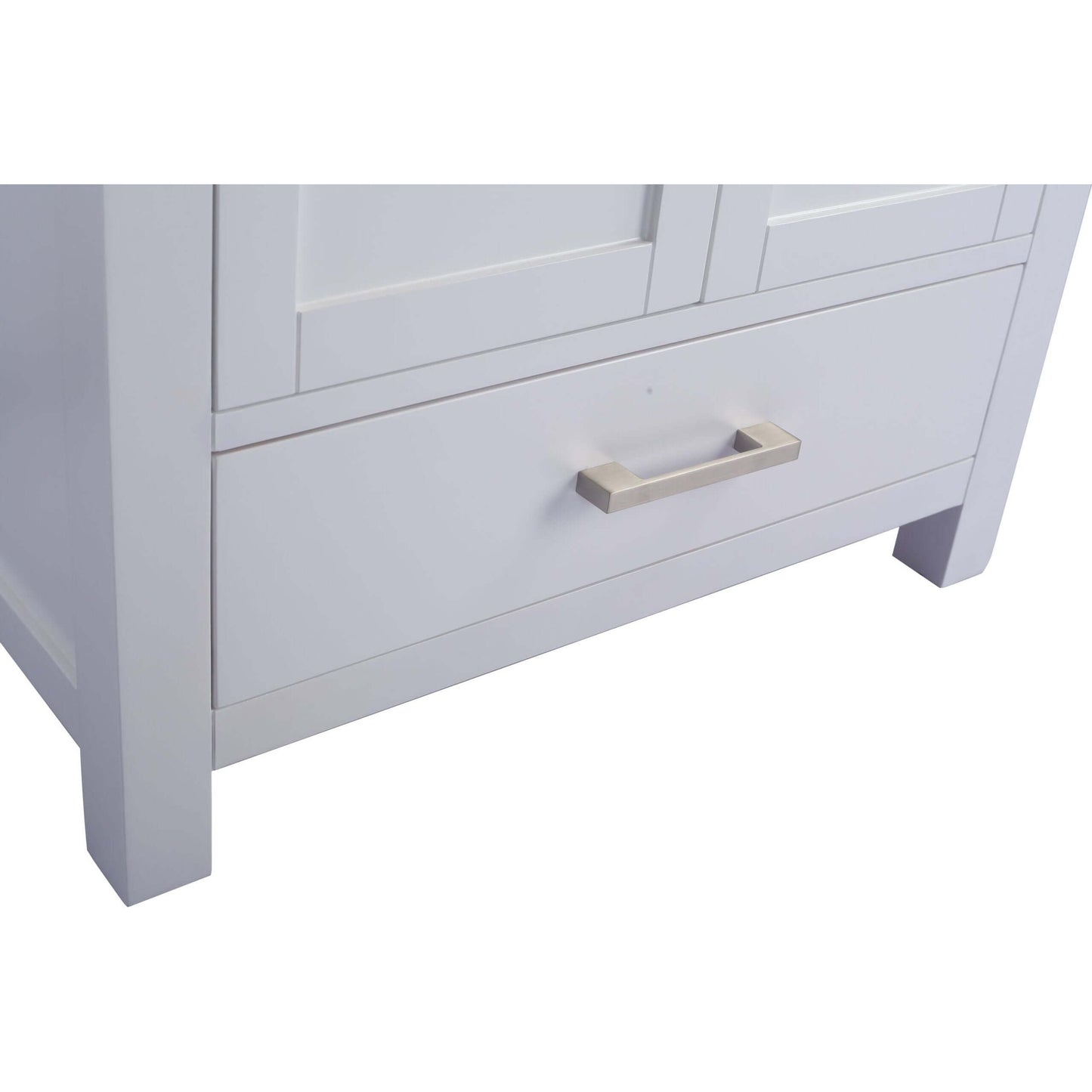 Wilson 30" White Bathroom Vanity with White Carrara Marble Countertop - 313ANG-30W-WC