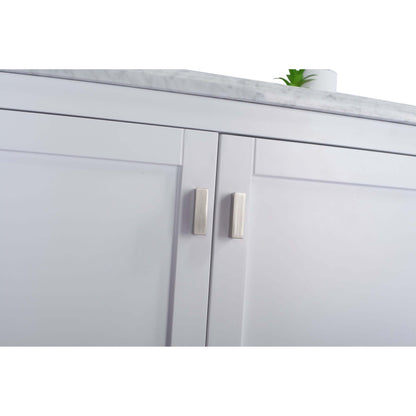 Wilson 36" White Bathroom Vanity with Matte Black VIVA Stone Solid Surface Countertop - 313ANG-36W-MB