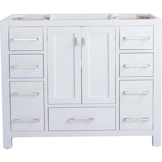 Wilson 42" White Bathroom Vanity Cabinet - 313ANG-42W