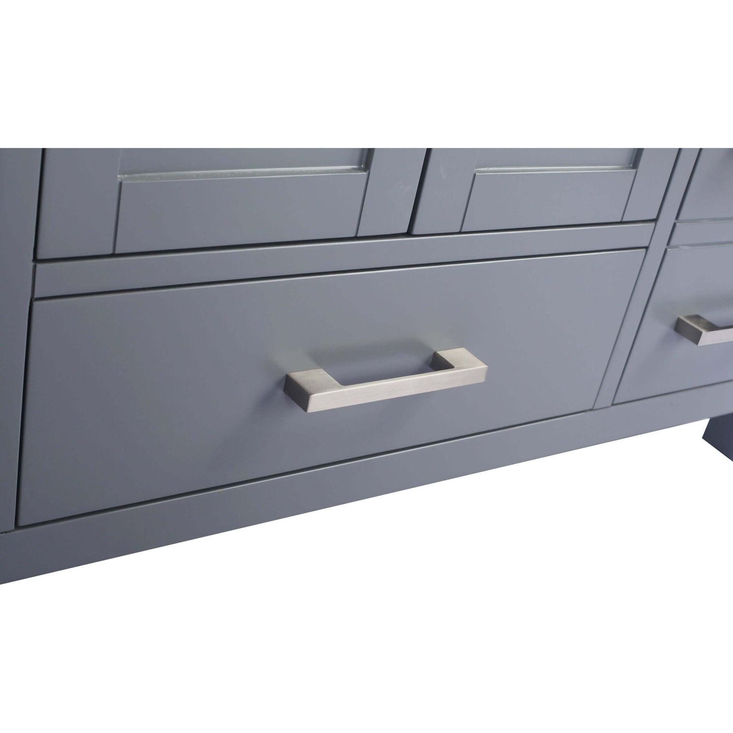 Wilson 48" Grey Bathroom Vanity with Matte Black VIVA Stone Solid Surface Countertop - 313ANG-48G-MB