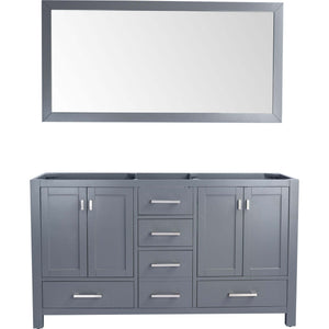Wilson 60" Grey Double Sink Bathroom Vanity Cabinet - 313ANG-60G