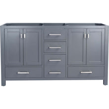 Load image into Gallery viewer, Wilson 60&quot; Grey Double Sink Bathroom Vanity Cabinet - 313ANG-60G