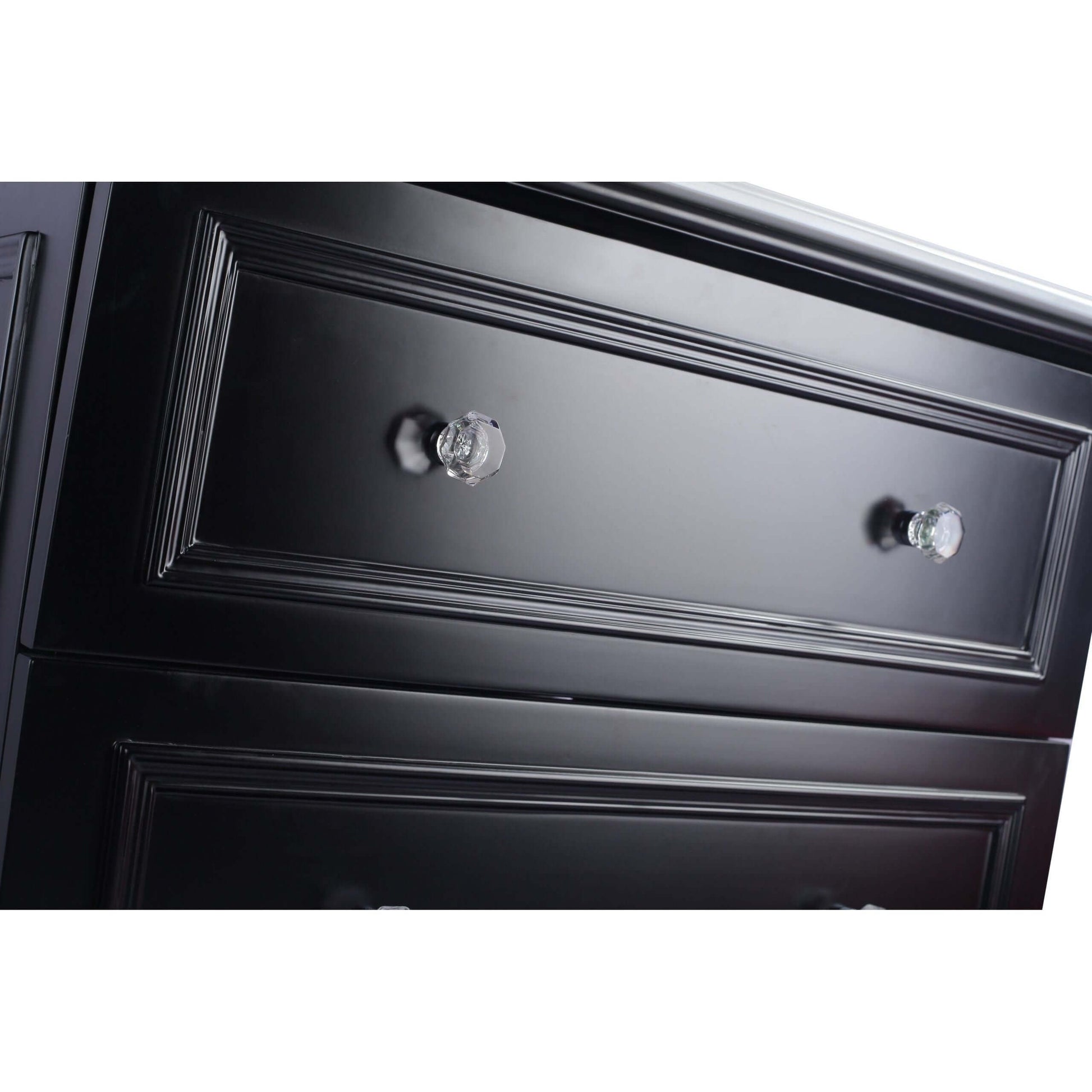 Luna 30" Espresso Bathroom Vanity with Matte Black VIVA Stone Solid Surface Countertop - 313DVN-30E-MB