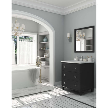 Luna 30" Espresso Bathroom Vanity with White Carrara Marble Countertop - 313DVN-30E-WC