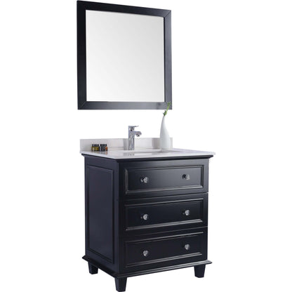 Luna 30" Espresso Bathroom Vanity with White Quartz Countertop - 313DVN-30E-WQ