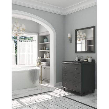 Luna 30" Maple Grey Bathroom Vanity with Black Wood Marble Countertop - 313DVN-30G-BW