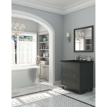 Luna 30" Maple Grey Bathroom Vanity with Matte Black VIVA Stone Solid Surface Countertop - 313DVN-30G-MB