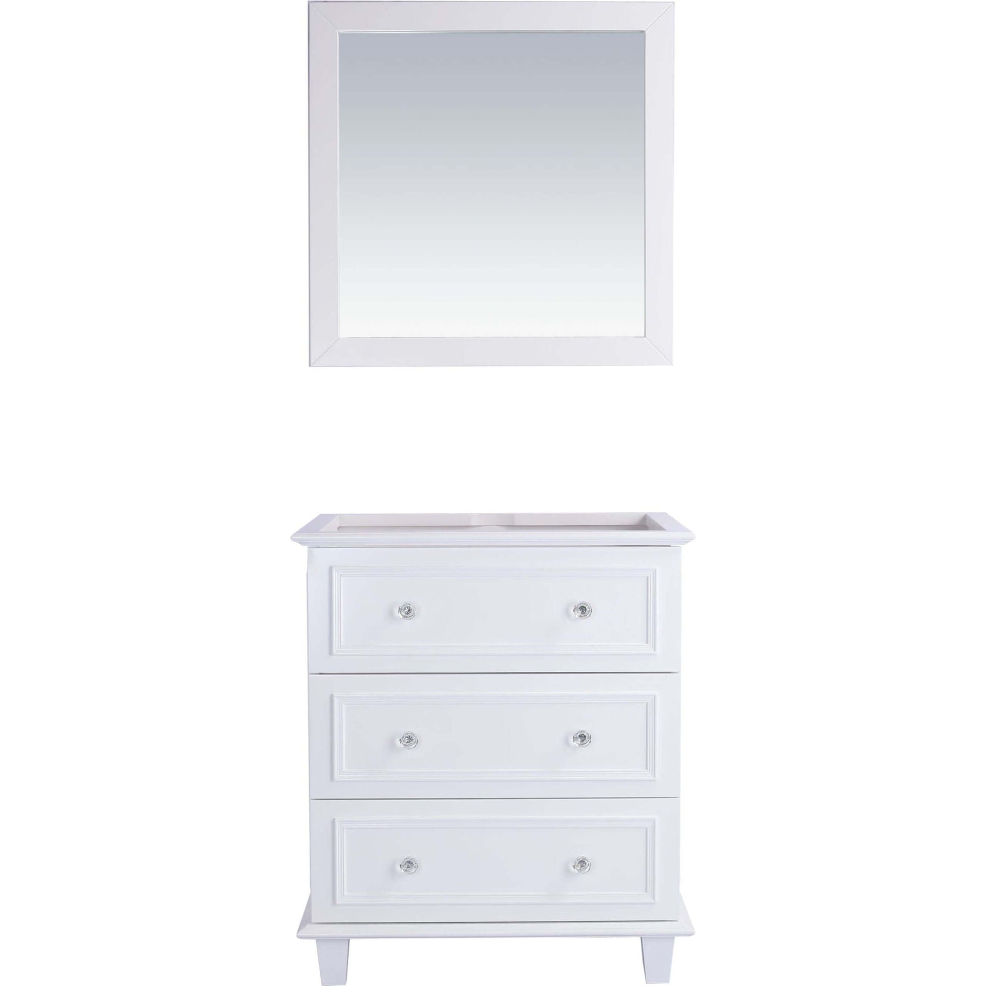 Luna 30" White Bathroom Vanity Cabinet - 313DVN-30W