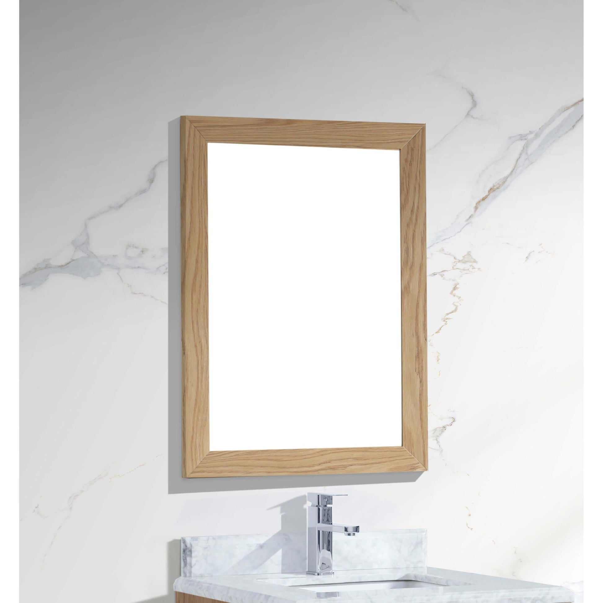 Sterling 24" Framed Rectangular California White Oak Mirror - 313FF-2430CO