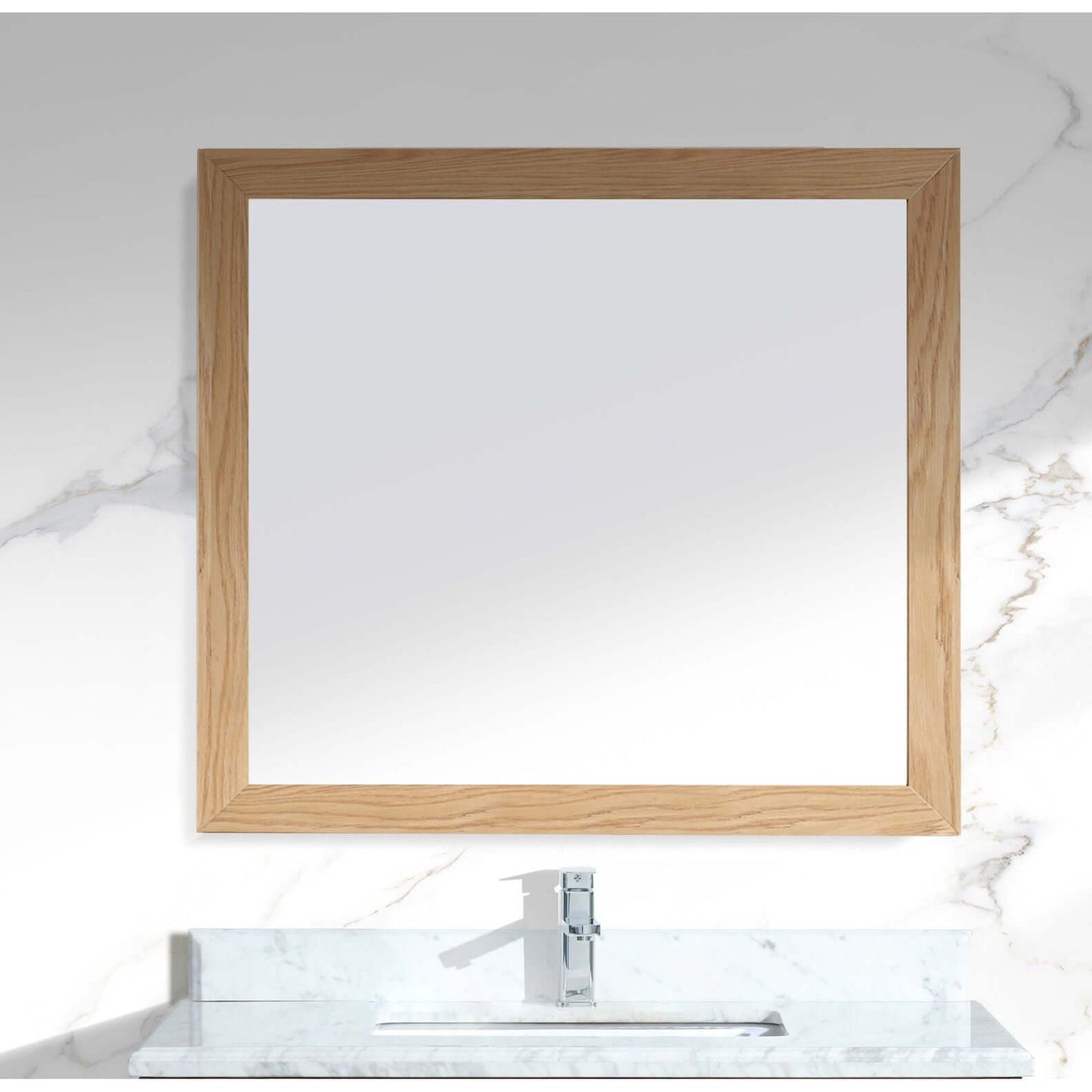 Sterling 36" Framed Rectangular California White Oak Mirror - 313FF-3630CO