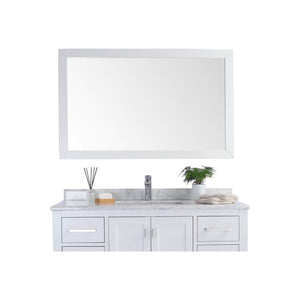 Sterling 48" Framed Rectangular White Mirror - 313FF-4830W
