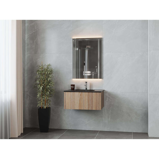 Legno 30" Weathered Grey Bathroom Vanity with Matte Black VIVA Stone Solid Surface Countertop - 313LGN-30WG-MB