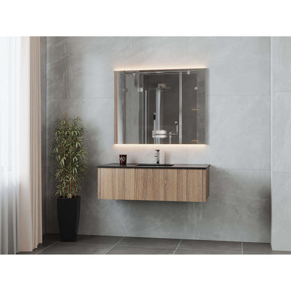 Legno 48" Weathered Grey Bathroom Vanity with Matte Black VIVA Stone Solid Surface Countertop - 313LGN-48WG-MB