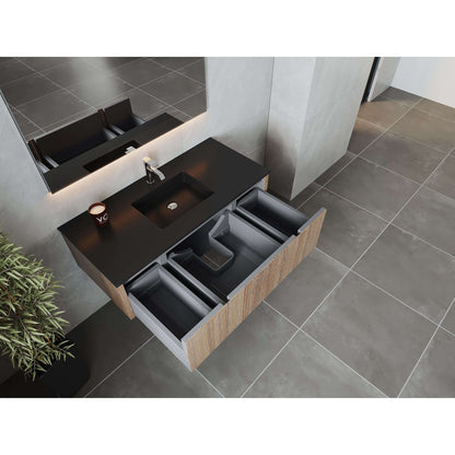 Legno 48" Weathered Grey Bathroom Vanity with Matte Black VIVA Stone Solid Surface Countertop - 313LGN-48WG-MB