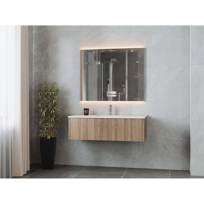 Legno 48" Weathered Grey Bathroom Vanity with Matte White VIVA Stone Solid Surface Countertop - 313LGN-48WG-MW