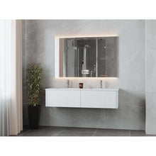 Load image into Gallery viewer, Legno 60&quot; Alabaster White Double Sink Bathroom Vanity with Matte White VIVA Stone Solid Surface Countertop - 313LGN-60DAW-MW