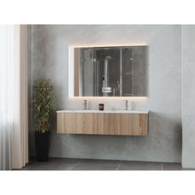 Load image into Gallery viewer, Legno 60&quot; Weathered Grey Double Sink Bathroom Vanity with Matte White VIVA Stone Solid Surface Countertop - 313LGN-60DWG-MW