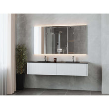 Load image into Gallery viewer, Legno 72&quot; Alabaster White Double Sink Bathroom Vanity with Matte Black VIVA Stone Solid Surface Countertop - 313LGN-72DAW-MB